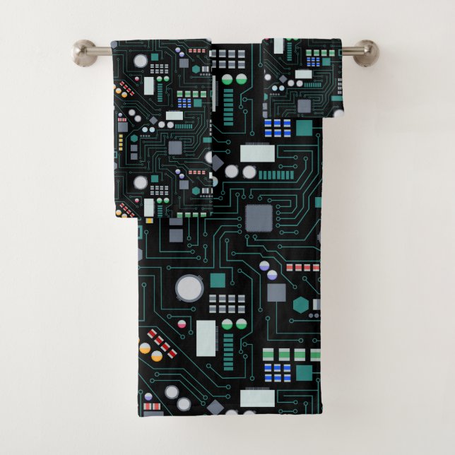 Wohngestaltung der Computerplatine Badhandtuch Set (Insitu)