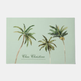 Wohngestaltung der Wasserfarbenpalmen Tropical Off Fußmatte