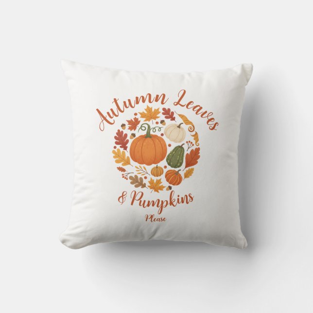 Wohngestaltung mit Pumpkins und Herbstblättern Kissen (Vorderseite)