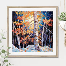 Wohngestaltung-Poster für Nachtwälder