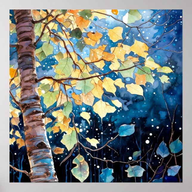 Wohngestaltung-Poster für Nachtwälder Poster (Vorne)