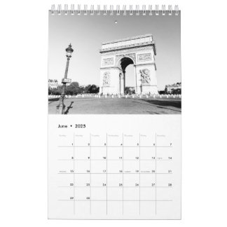 Wohngestaltung Schwarz-Weiß-Paris Kalender