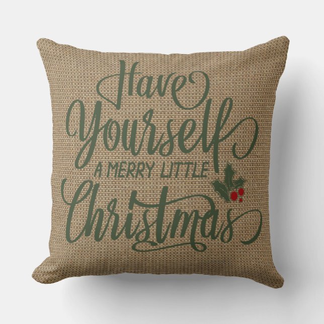 Wohngestaltung | Weihnachten | Imitate Burlap Kissen (Vorderseite)