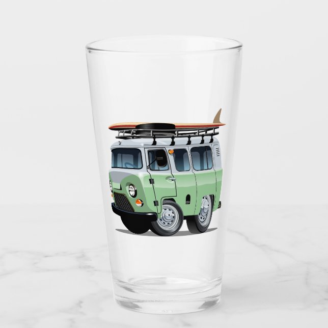 Wohnmobil Cartoon Glas (Vorderseite)
