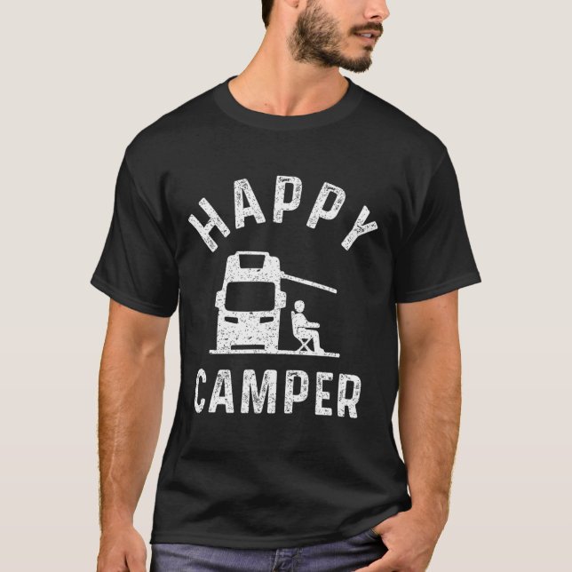Wohnmobil T-Shirts Glücklicher Camper  (Vorderseite)