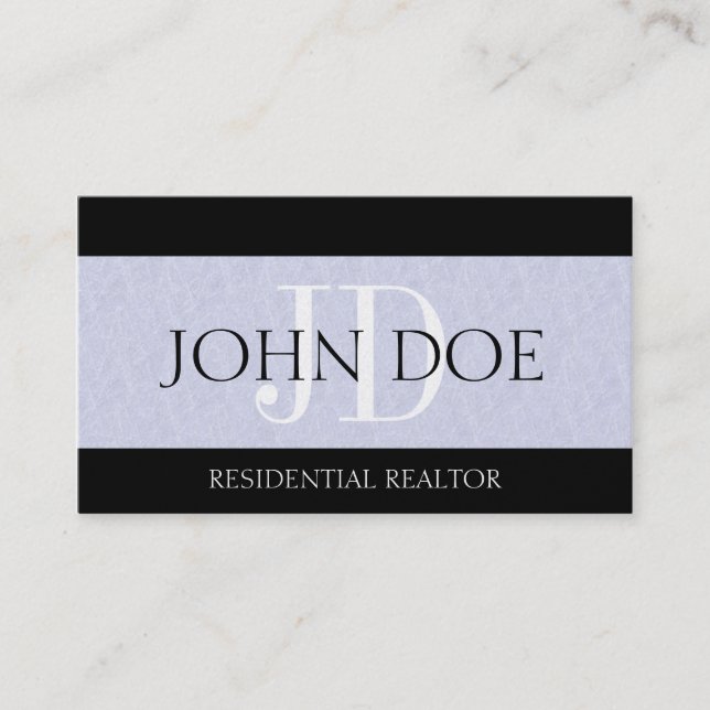 Wohnrealtor-wirkliches Anwesen-Monogramm-Platin Visitenkarte (Vorderseite)