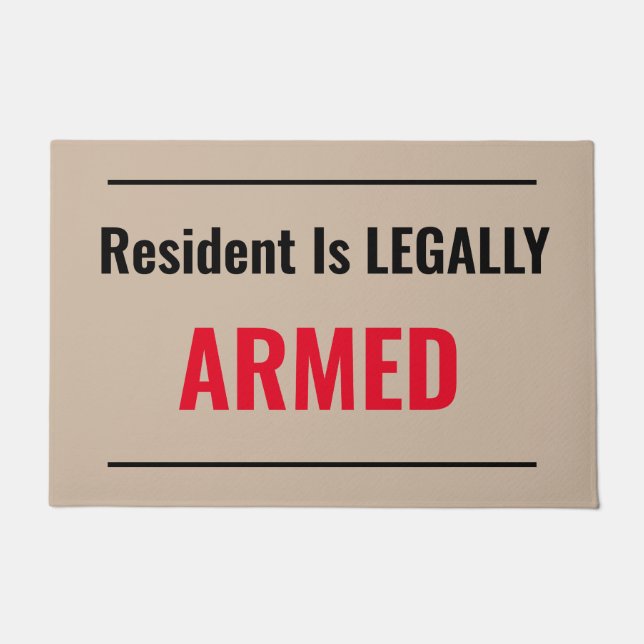 Wohnsitz ist LEAGAL ARMED Fußmatte (Vorderseite)