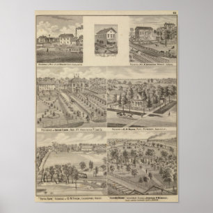 Wohnsitz und Mühle von L & J Keller Poster