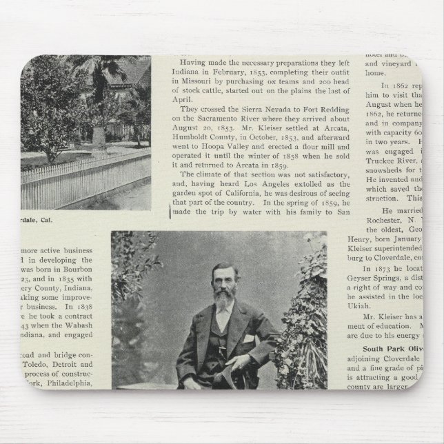 Wohnsitz und Obstgarten in Kalifornien Mousepad (Vorne)