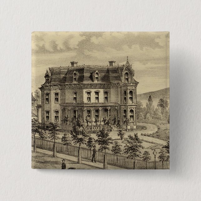 Wohnsitz von AM Brown Button (Vorderseite)