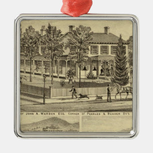 Wohnsitz von John A Warden Sewickley Silbernes Ornament