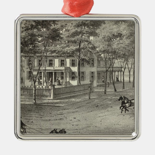 Wohnsitz von John S Rogers in Manasquan, NJ Silbernes Ornament (Vorne)