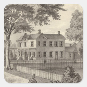 Wohnsitz von Osborne Curtis, Squan Dorf, NJ Quadratischer Aufkleber