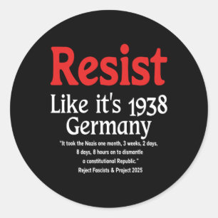 Wohnsitz wie es ist 1938 Deutschland 18 Runder Aufkleber