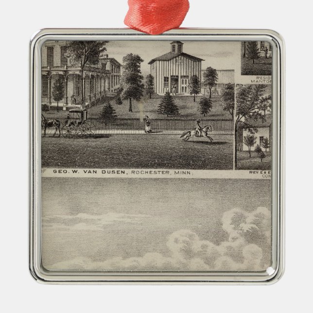 Wohnsitze in Rochester, Minnesota Ornament Aus Metall (Vorne)