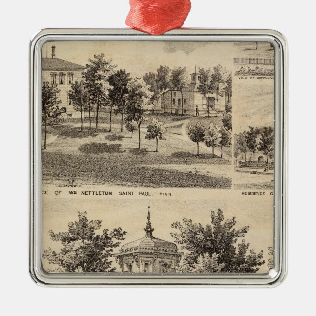 Wohnsitze, Minnesota Silbernes Ornament (Vorne)
