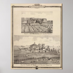 Wohnsitze u. Bauernhof von Warrington Poster