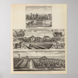 Wohnsitze und Bauernhöfe, Wellington, Kansas Poster