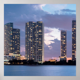 Wohntürme an der Küste von Miami Poster