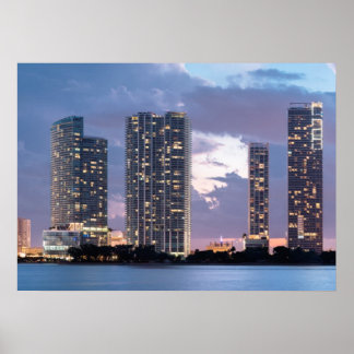 Wohntürme an der Küste von Miami Poster