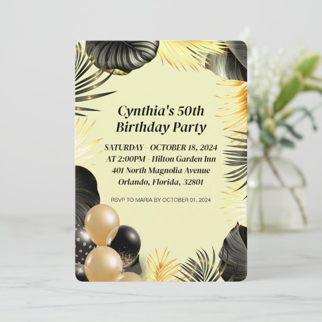 Wohnung 50. Geburtstag Einladung (Stehend Vorderseite)