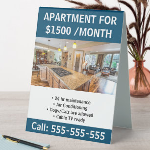 Wohnung zu mieten Real Anwesen Marketing Tischaufsteller