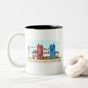 Wohnungen mit Wäsche Zweifarbige Tasse