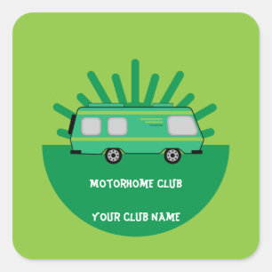 Wohnwagen Und Wohnmobil Clubs Kaffeetasse Schlüsse Quadratischer Aufkleber