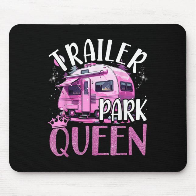 Wohnwagenkönigin Lustiger Camping Rosa Wohnwagen C Mousepad (Vorne)