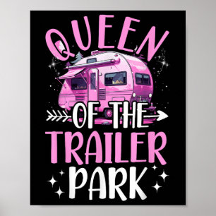 Wohnwagenkönigin Lustiger Camping Rosa Wohnwagen C Poster
