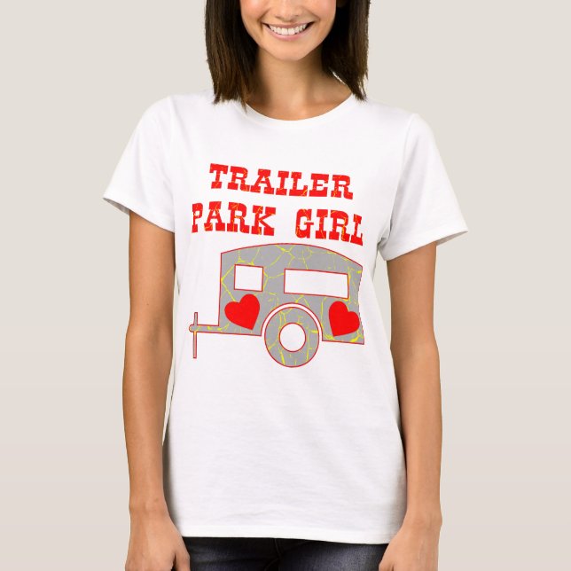 Wohnwagensiedlung-Mädchen T-Shirt (Vorderseite)