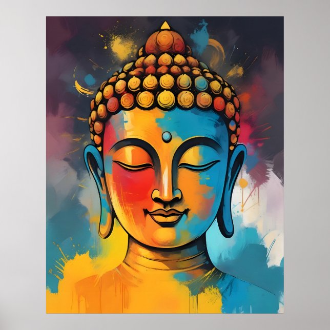 Wohnzimmer Abstrakte Buddha-Malerei Poster (Vorne)