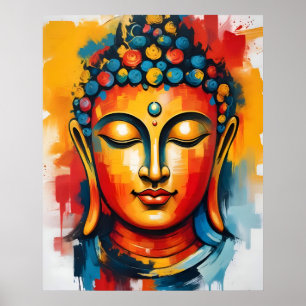 Wohnzimmer Abstrakte Buddha Mauer Kunst Poster
