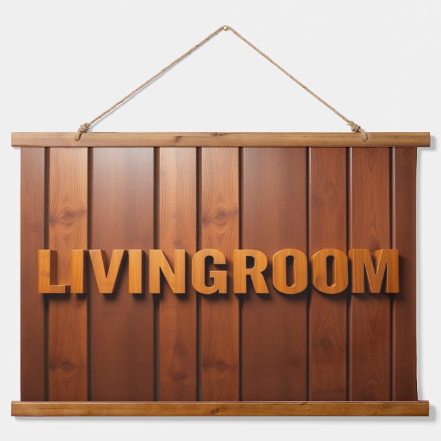 WOHNZIMMER Wandteppich Mit Holzrahmen (Vorne)
