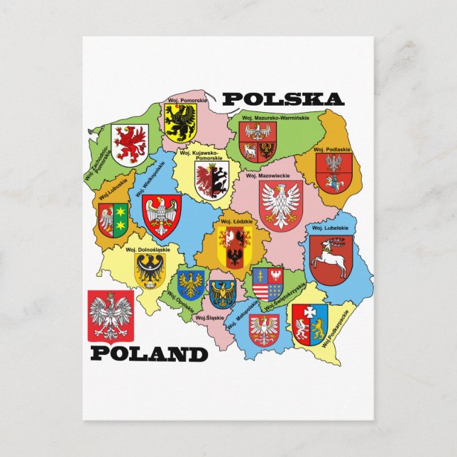 Wojewodztwa Polski_mapa Postkarte (Vorderseite)