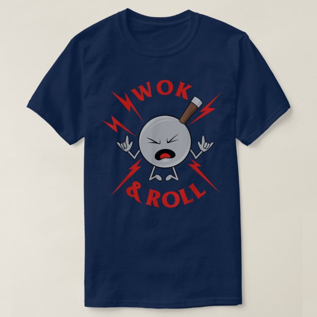 Wok and Roll Funny Wok Kochen asiatischer Koch T-Shirt (Design vorne)