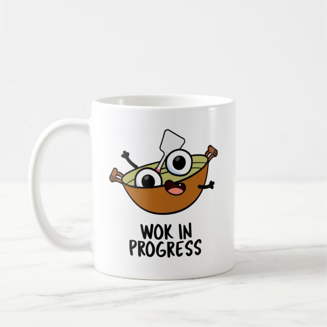 Wok in progress Funny Cooking Pub Kaffeetasse (Links)