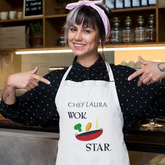 Wok Star Veggie Koch Personalisiert Schürze (Von Creator hochgeladen)