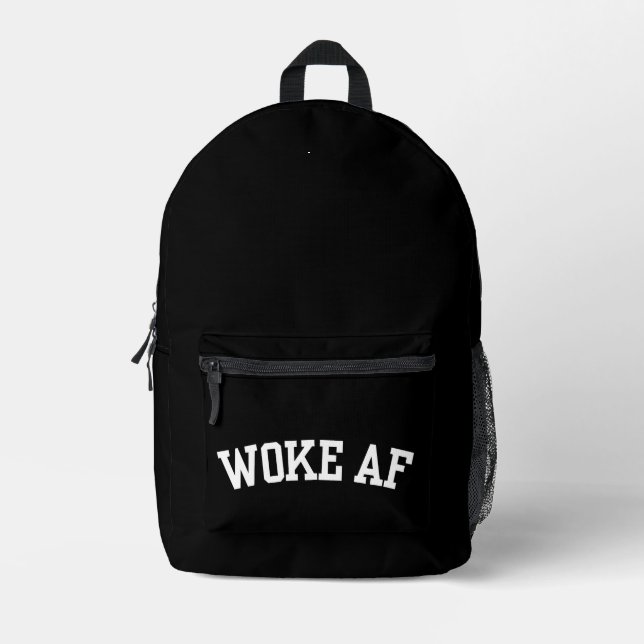 Woke AF Bedruckter Rucksack (Vorderseite)
