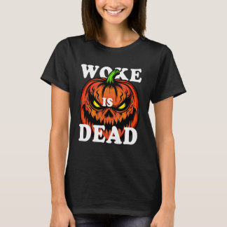 Woke is Dead Pumpkin Halloween tee for Fall Festiv