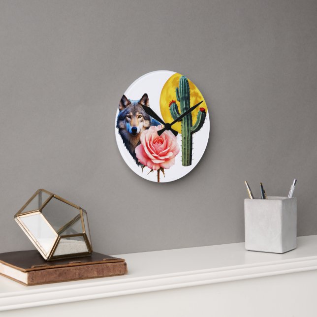Wolf14: Runde Wanduhr (Büro)