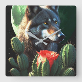 Wolf19: Quadratische Wanduhr