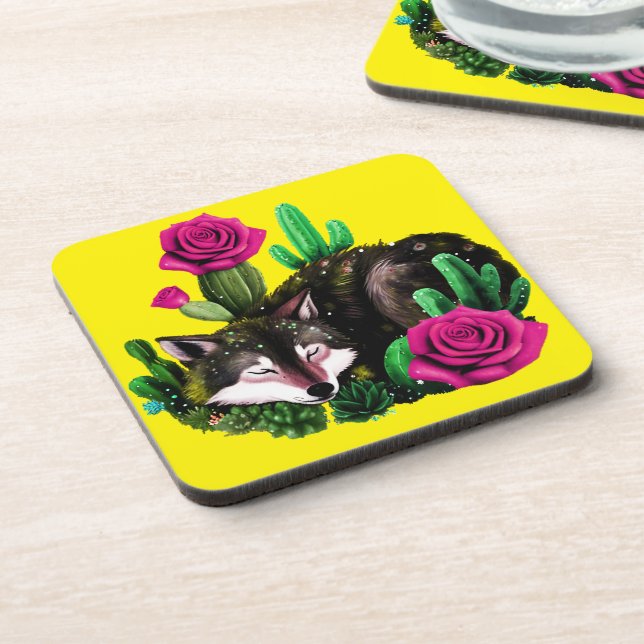 Wolf24: Getränkeuntersetzer (Linke Seite)