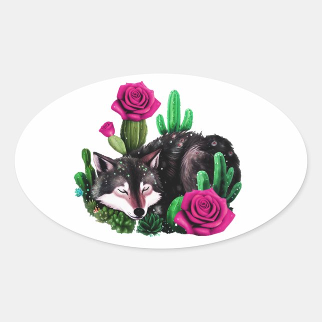 Wolf24: Ovaler Aufkleber (Vorderseite)