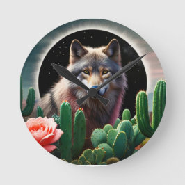 Wolf25: Runde Wanduhr