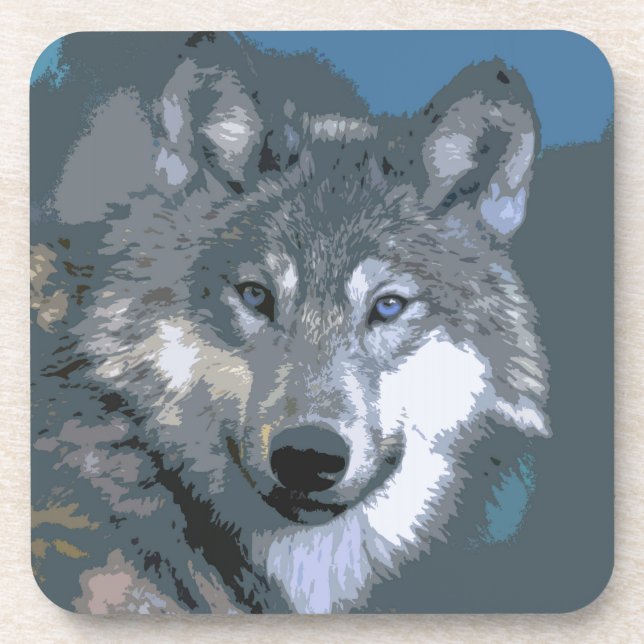 Wolf 032 getränkeuntersetzer (Vorderseite)