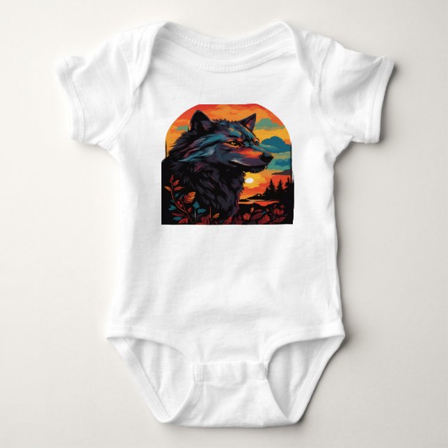 Wolf 09 baby strampler (Vorderseite)