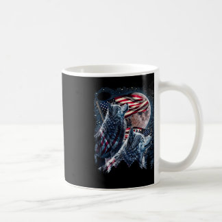 Wolf 4. Juli American Flag Howling Wolves Unde Kaffeetasse