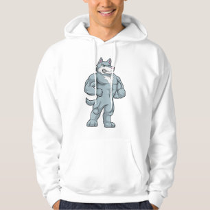 Wolf als Bodybuilder Extrem Hoodie
