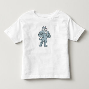 Wolf als Bodybuilder Extrem Kleinkind T-shirt